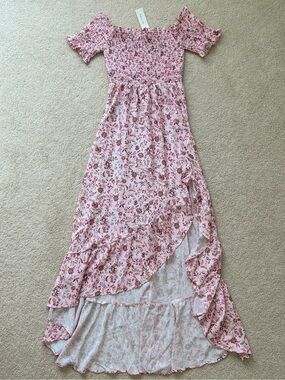 Francesca's Pink Floral Maxi Dress